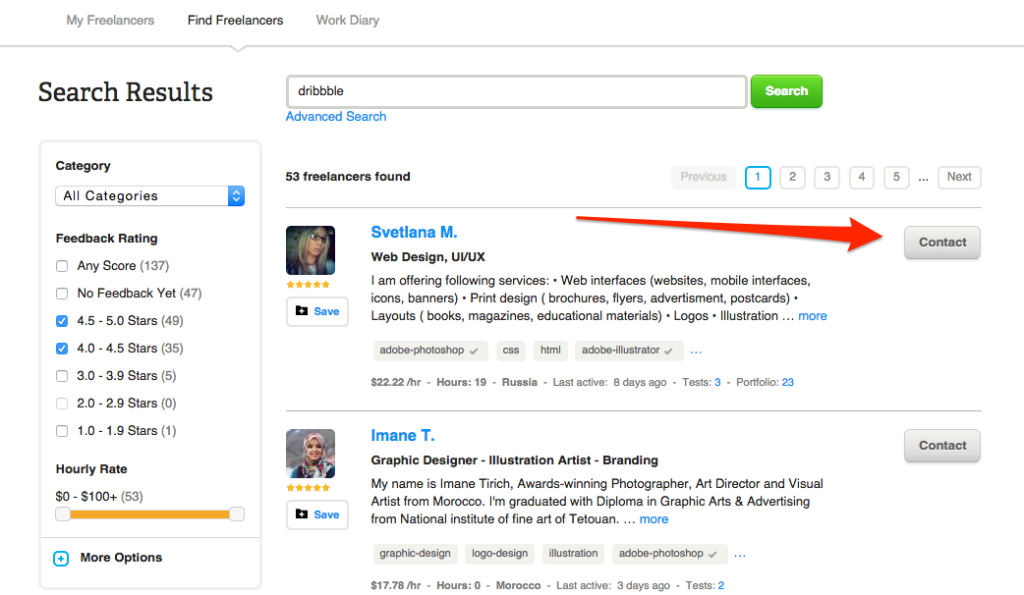 DribbbleFreelancers-oDesk