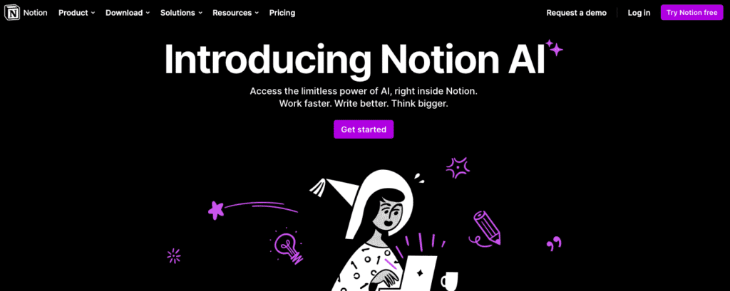 Notion AI page