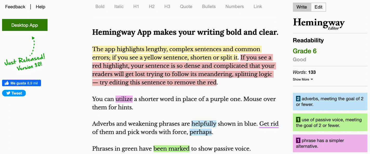hemingway page