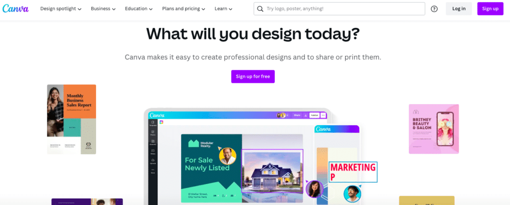 canva main page