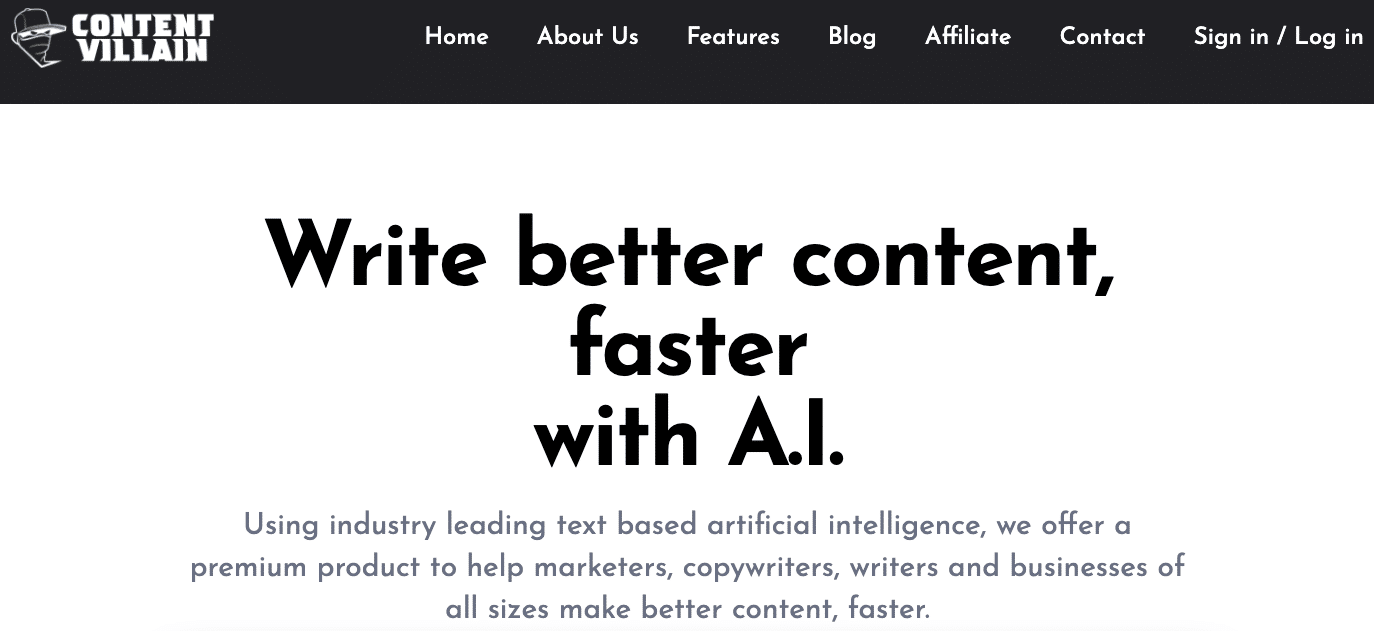 content villain main page