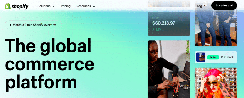 shopify mainpage