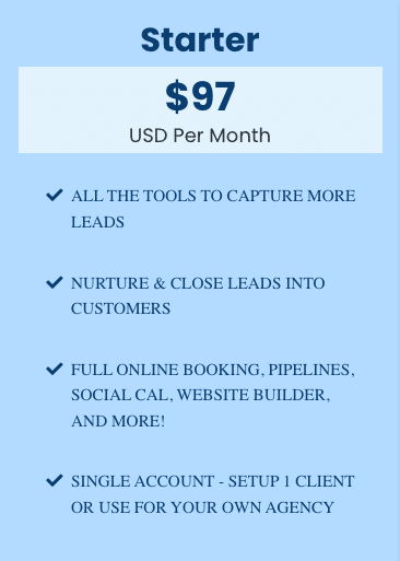 ghl starter plan