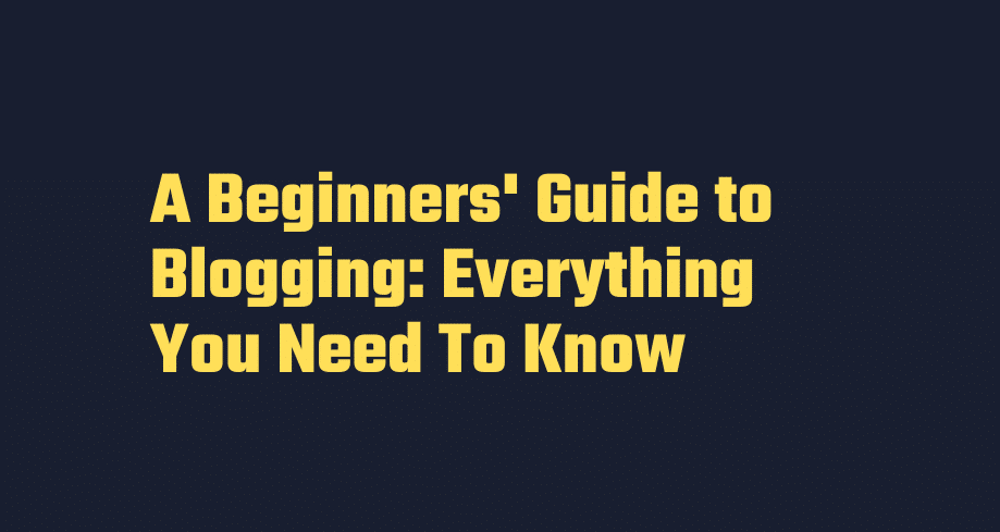 beginners guide to blogging